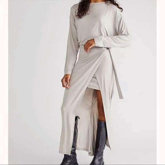 Free People Alyssa Long Sleeve Wrap Dress size L - Picture 1 of 8